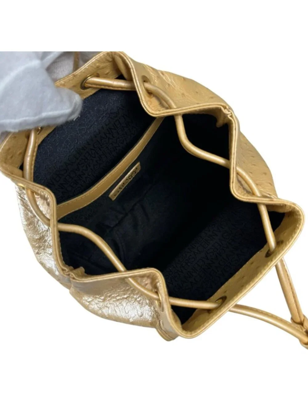 Versace Sunburst Leather Yellow Backpack Gold